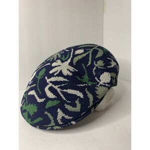Kangol Hat Ventair Flat Cap Blue/Green Island Print Sz Small